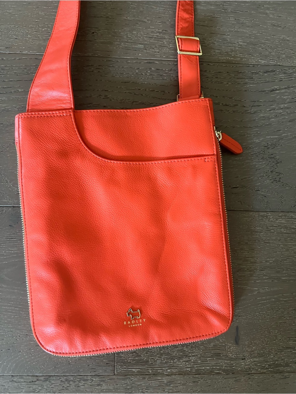 RADLEY LONDON Coral-Red Leather Crossbody Bag